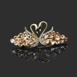 Barette bijoux à cheveux bohème cygne Champagne Swan