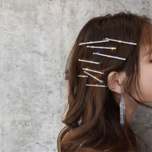 Barrette à cheveux coréenne en diamant strass pour femme_8