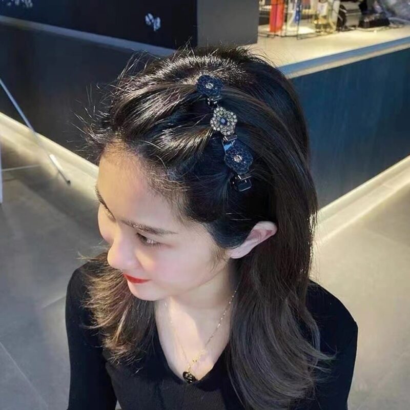 Barrette à cheveux en plastique avec motif fleur pour femme_12