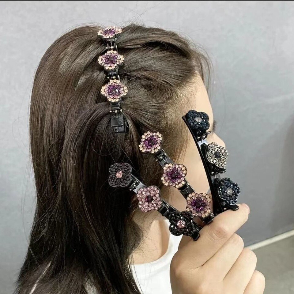 Barrette pour cheveux coréenne en cristal acrylique à motif fleur_2