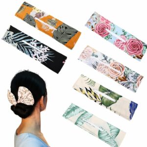 Bijoux cheveux chignon en tissu à motifs floraux multicolores_1