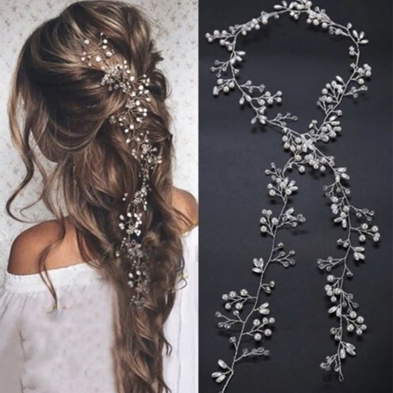 Bijoux cheveux mariage bohème en Perles de diamant_1