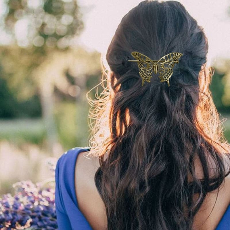 Bijoux cheveux viking design papillon pour femmes Bronze Bâtonnets pour cheveux
