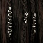 Bijoux cheveux vikings conception spirale serpent argenté_1