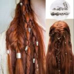 Bijoux cheveux vikings en anneaux en alliage de cuivre_1