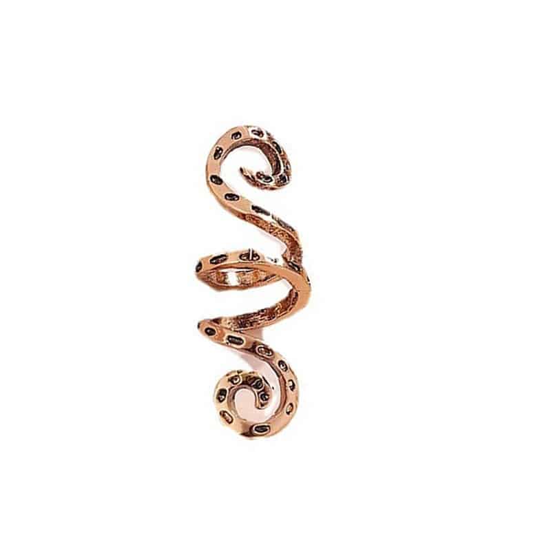Bijoux cheveux vikings imitant serpent spiral Rose doré