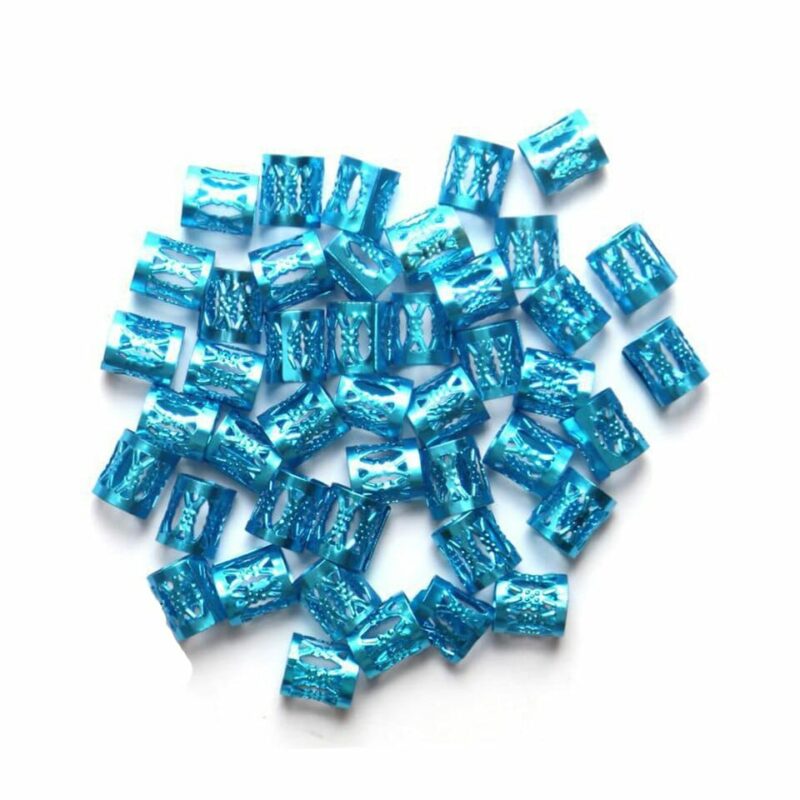Bijoux de cheveux tressés en aluminium Bleu