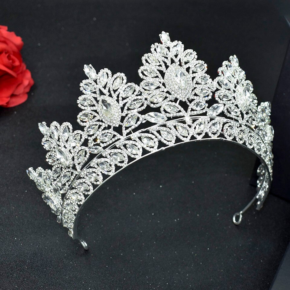 Bijoux pour cheveux de mariée couronne royale élégante_4