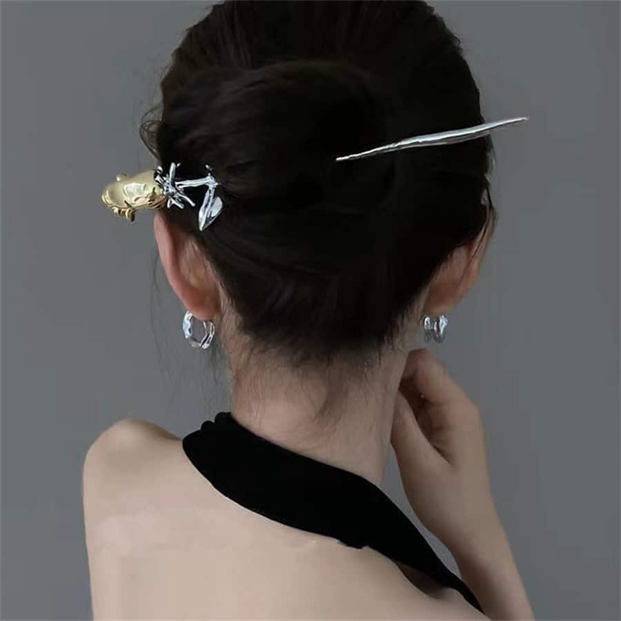 Bijoux pour chignon de cheveux style japonais traditionnel convient à toutes les dames et filles Rose doré Bâtonnets pour cheveux
