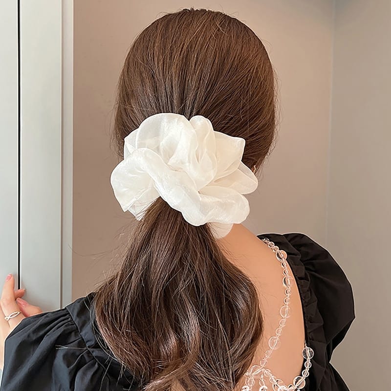 Chouchou élastique coréen surdimensionné en velours pour cheveux_15