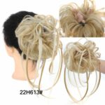 Chouchou élastique de cheveux chignon en fibre à haute température_38