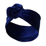 Chouchou foulard Floral en velours élastique pour cheveux Bleue foncée Chine
