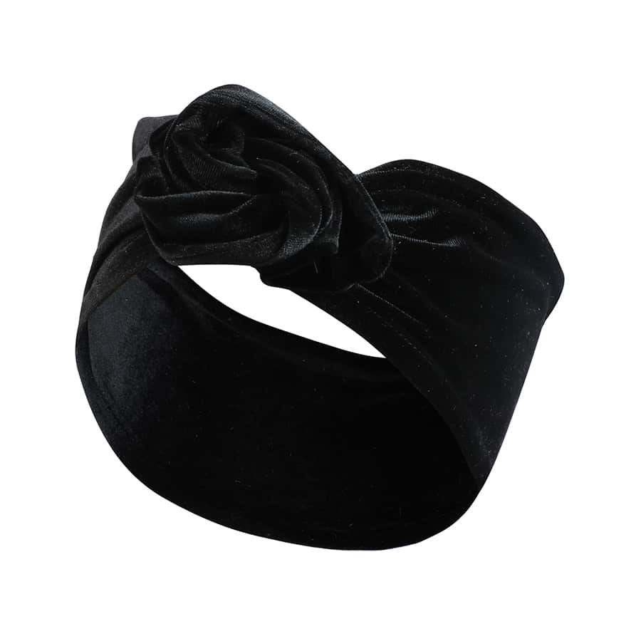 Chouchou foulard Floral en velours élastique pour cheveux Noire Chine
