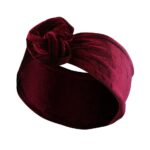 Chouchou foulard Floral en velours élastique pour cheveux Rouge vin Chine