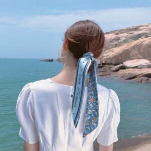 Chouchou foulard à imprimé en mousseline de soie pour cheveux_22