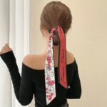 Chouchou foulard à imprimé en mousseline de soie pour cheveux_9