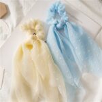 Chouchou foulard d'été en mousseline de soie pour cheveux_4