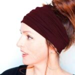 Chouchou foulard élastique large pour cheveux acrylique Rouge vin