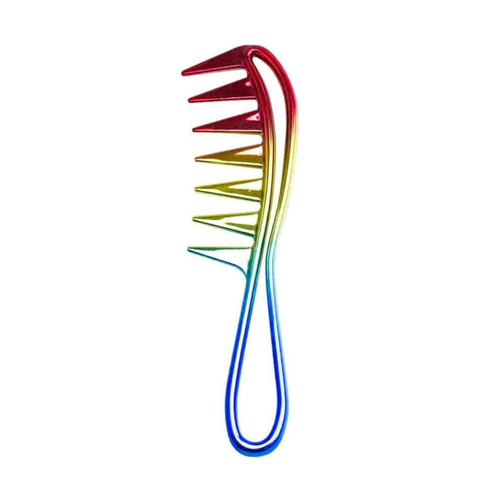 Peigne à dents larges pour cheveux bouclés design à dents de requin Multicolore