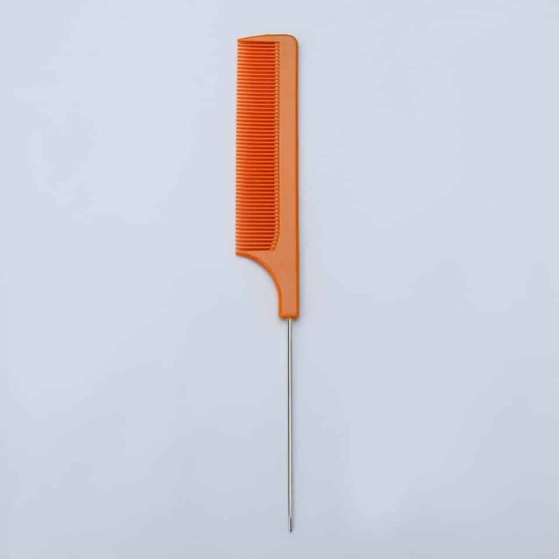 Peigne à queue avec aiguille en acier Orange