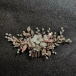 Peigne coréen à motif floral en céramique pour mariage_3