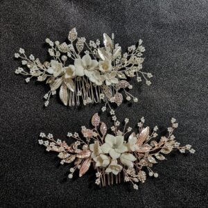 Peigne coréen à motif floral en céramique pour mariage_6