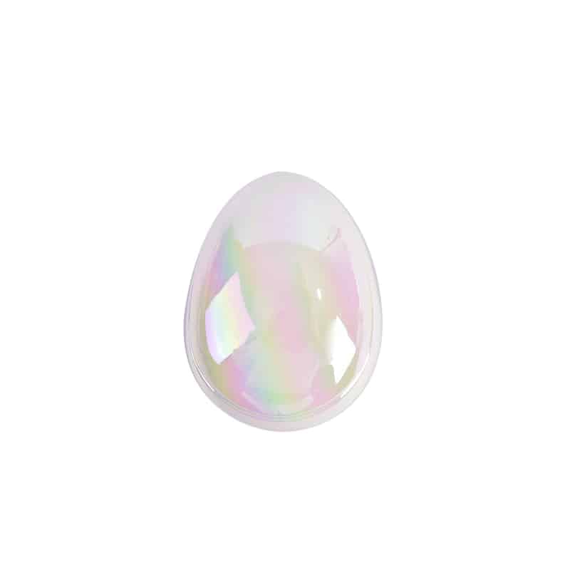 Peigne rond en forme d'œuf avec motif pailleté brillant Blanc