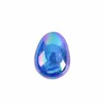 Peigne rond en forme d'œuf avec motif pailleté brillant Bleu