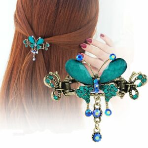 Bijoux de mariage pour cheveux en cristal Turquoise_1