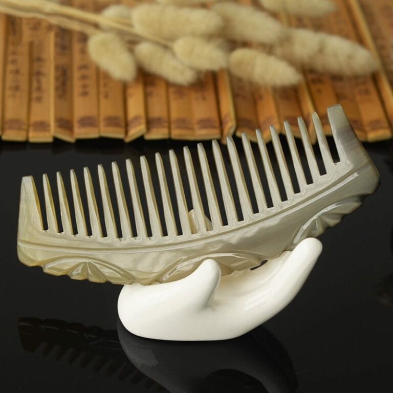 Peigne à dents larges en bois de - Cheveux bouclés - Portable - Grosse dent - Outil de massage des cheveux