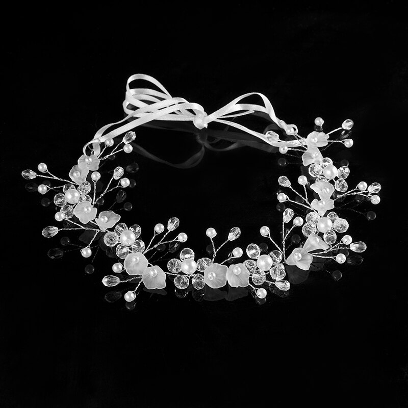 Bijoux à cheveux pour mariage en perle de cristal Blanche