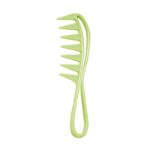 Peigne à grosses dents pour cheveux bouclés en plastique Verte