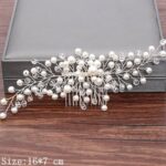 Peigne pour mariage avec perles et strass en métal_29