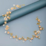 Bijoux cheveux doré serre-tête à fleurs en perles Modèle 5