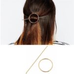 Bijoux pour chignon de cheveux design élégant pour femmes Cercle doré