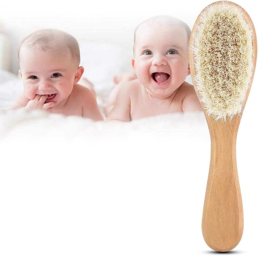 Petite Brosse à Cheveux Bébé En Os Et Soie - Occasion Bon état - Vintage
