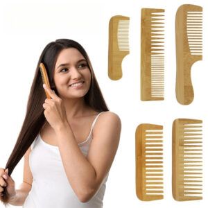 Peigne en bois de bambou compatible avec le type de cheveux des femmes IMAGE VARIANTE_1
